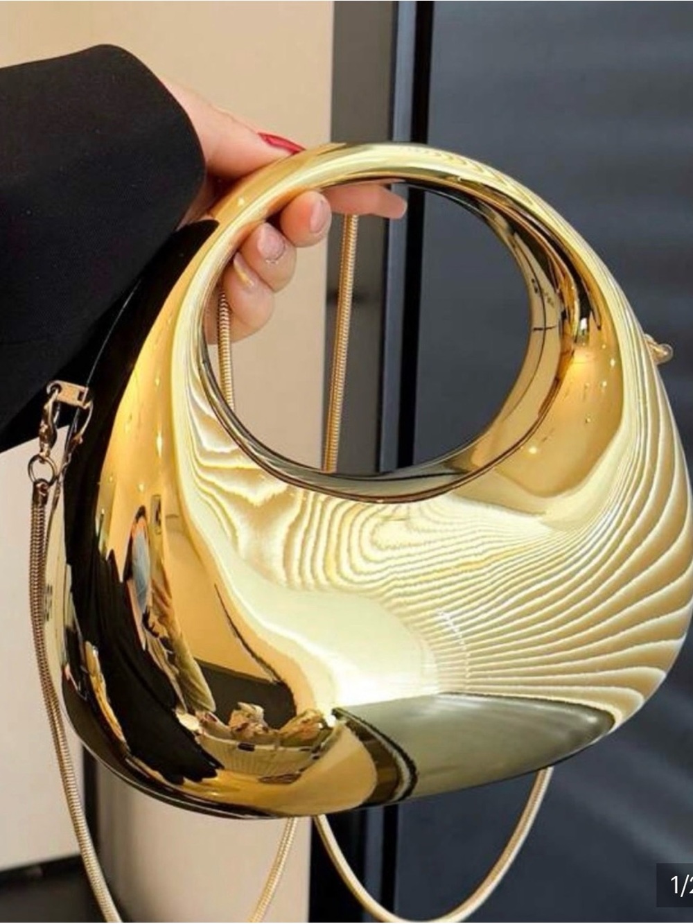 SHEIN Gold Sculptural Mini Bag with Chain - Picture 1 of 2